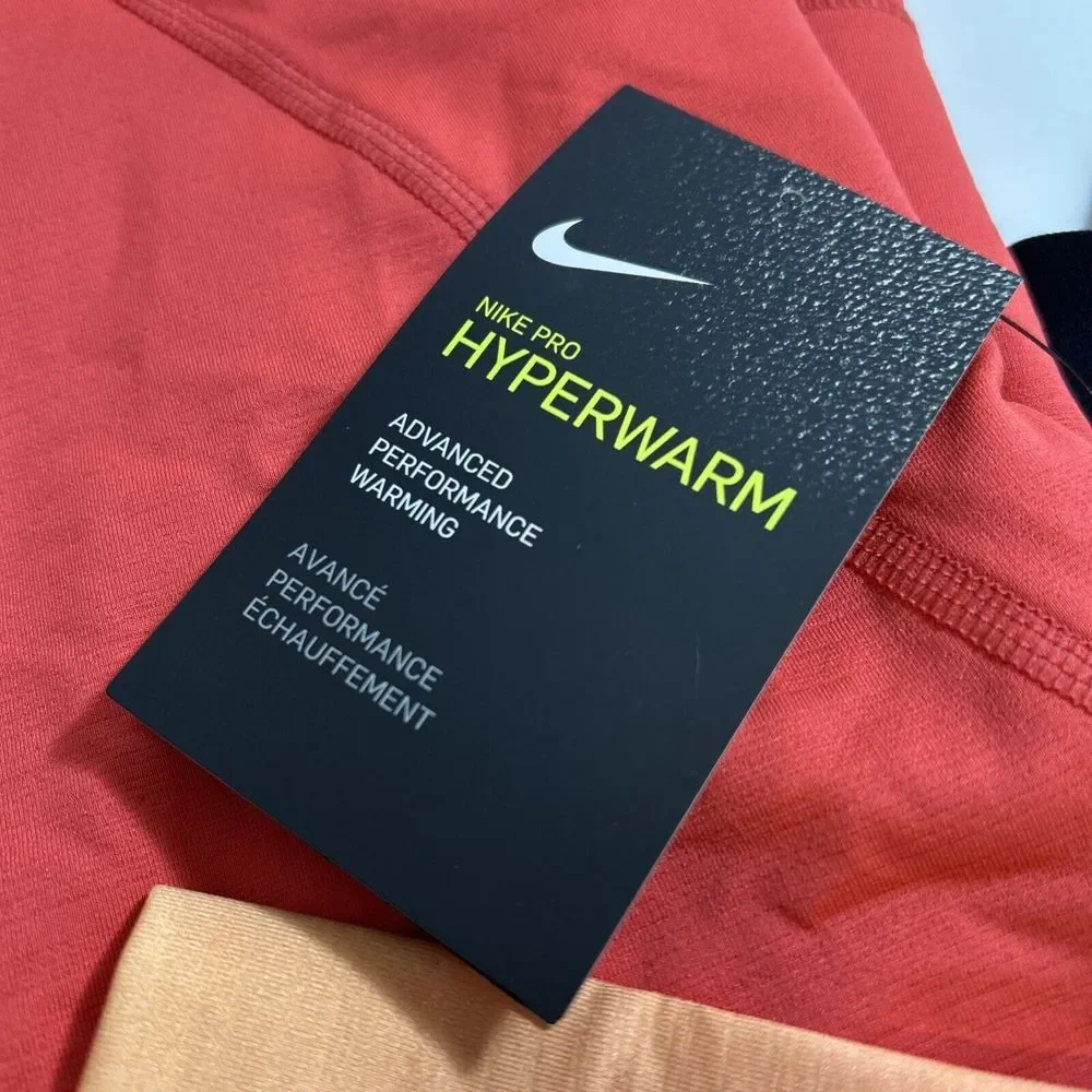 Nike Pro Women's‎ Hyperwarm Fade Training Large Top Medium Pants Coral Peach